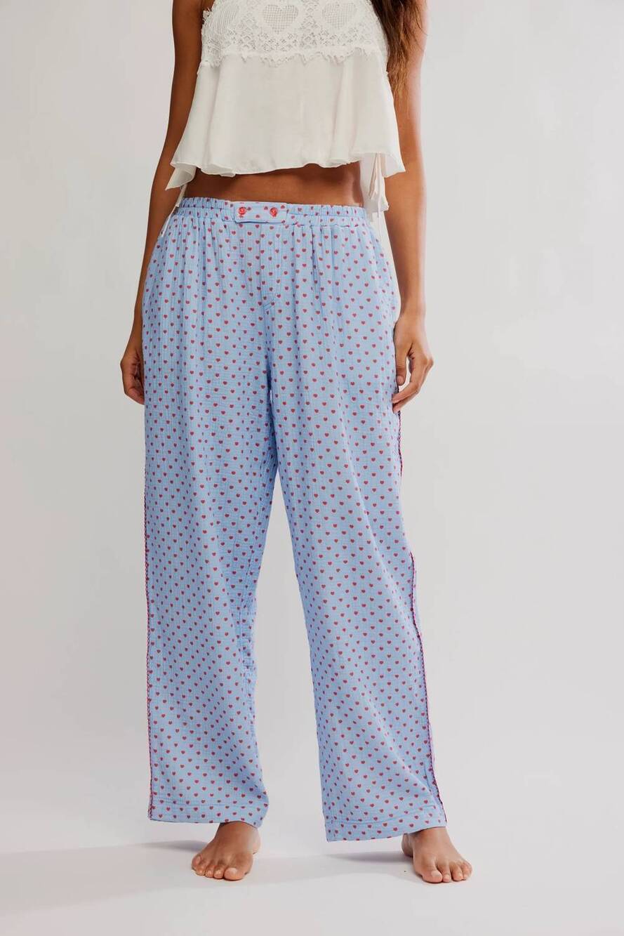 NEW FREE PEOPLE be mine pants in blue combo